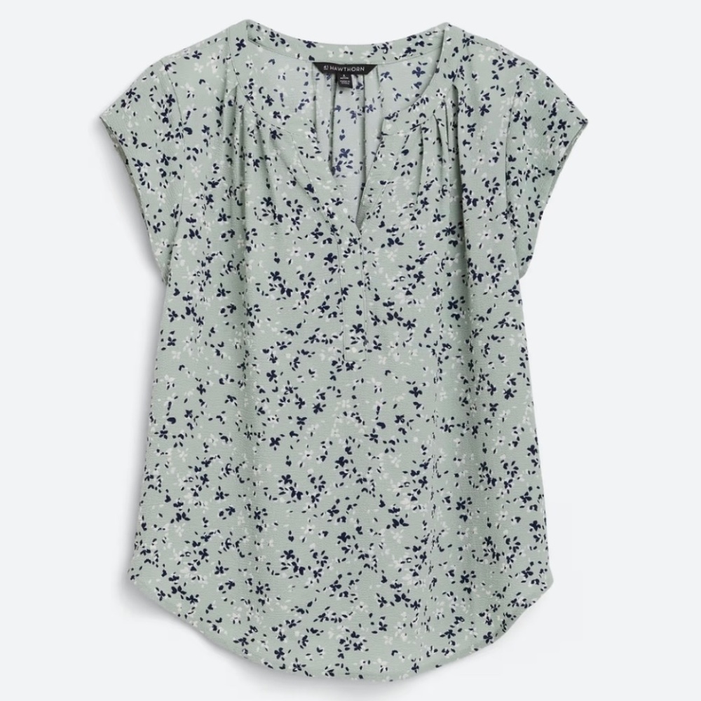 41 Hawthorn Morey Split Neck Short Sleeve Blouse - Size XL Petite (EUC)